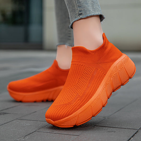 Damen Bequeme Sneaker mit elastischem Strickoberteil EB