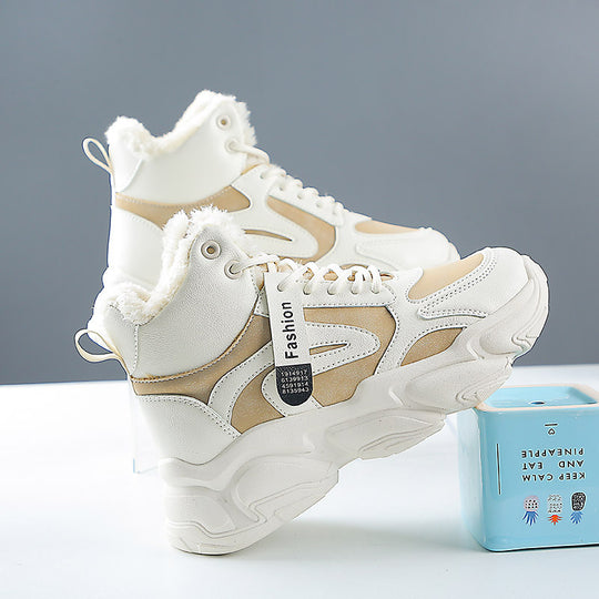 Damen Warme High-Top Sneakers mit isolierendem Innenfutter und rutschfester Sohle EB