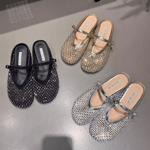Damen Glitzernde Ballerinas mit verstellbarem Riemchen und komfortablem Fußbett EB