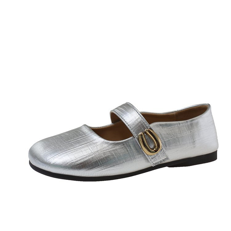Damen elegante Mary Jane Ballerinas mit modischem Schnallenakzent EB