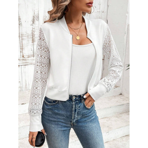 Damen Freizeitjacke mit stilvollen Spitzeinsätzen EB
