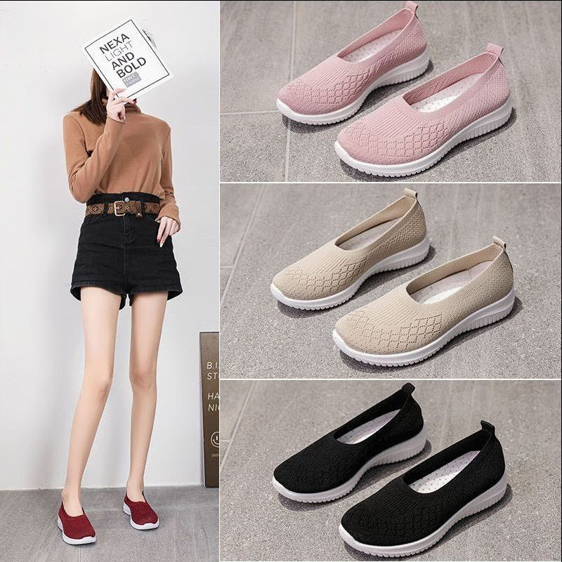 Damen Bequeme und atmungsaktive Slipper mit elastischem Bündchen EB