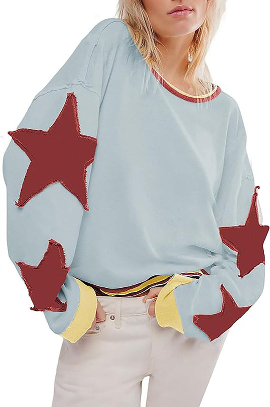 Damen lässiger Pullover mit Sternen-Design EB