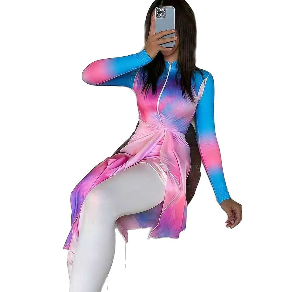 Damen Modischer UV-Schutz-Schwimmanzug mit Wickeloptik EB