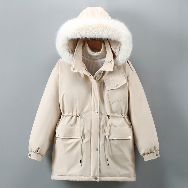 Damen Isolierte Winterjacke mit abnehmbarem Kunstpelzkragen und großzügigen Taschen EB