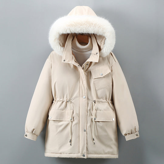 Damen Isolierte Winterjacke mit abnehmbarem Kunstpelzkragen und großzügigen Taschen EB