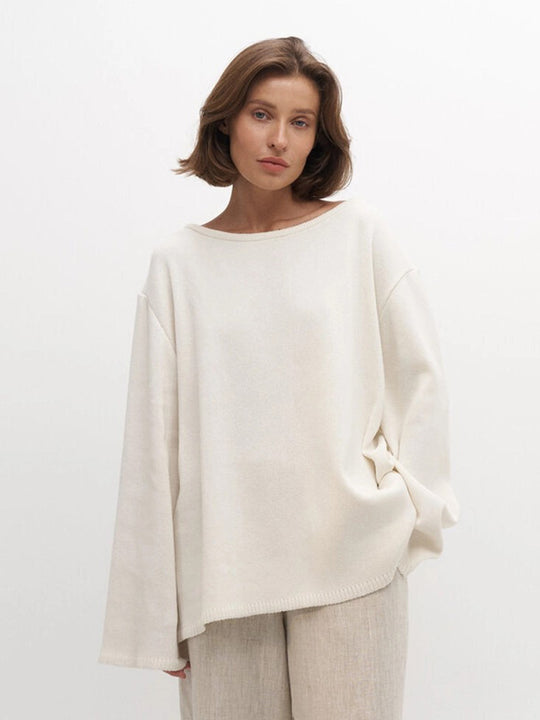 Damen Lässiger Strickpullover mit weitem Schnitt EB