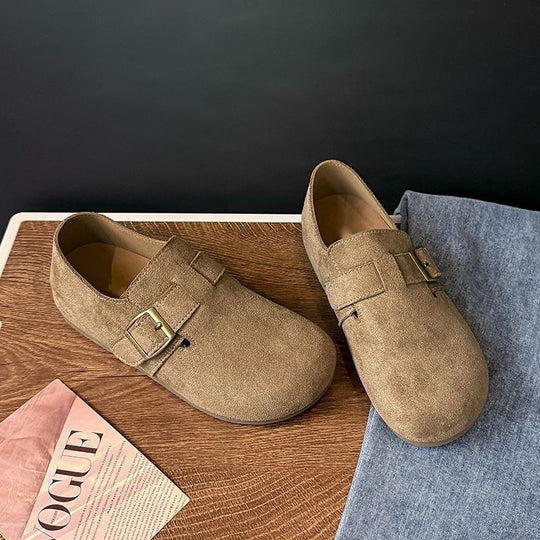 Damen Komfortable Slipper aus hochwertigem Wildleder EB