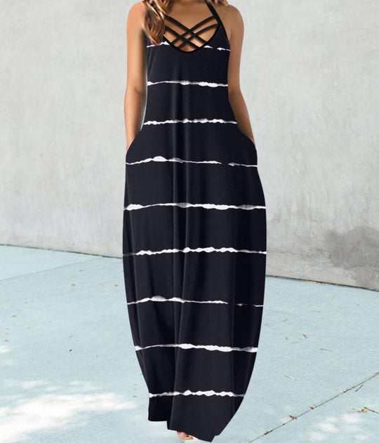 Damen Maxikleid mit trendigem Rückenausschnitt EB