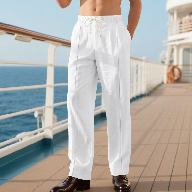 Herren elegante Reisehose mit verstellbarem Kordelzug und atmungsaktivem Stoff EB