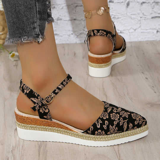 Damen Espadrilles mit raffiniertem Blumendruck EB