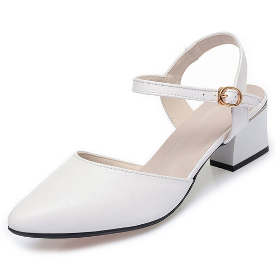 Damen Pumps mit verstellbarem Riemen und bequemem Blockabsatz EB