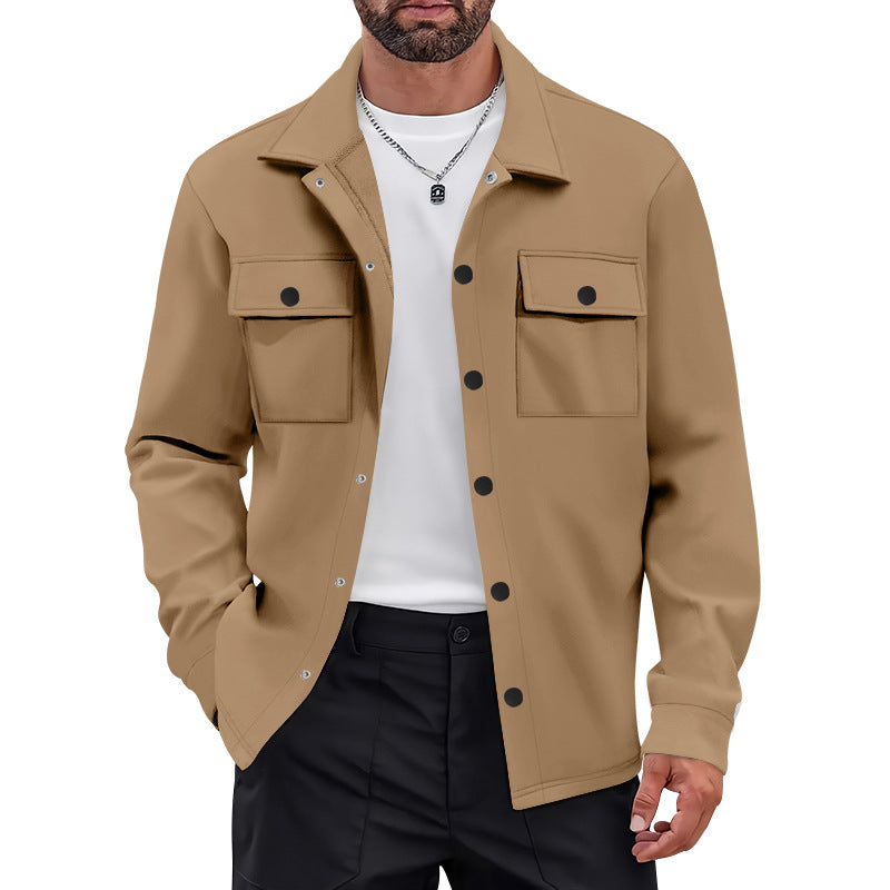 Herren oversized Utility-Jacke mit praktischen Taschen und modernem Kragen EB