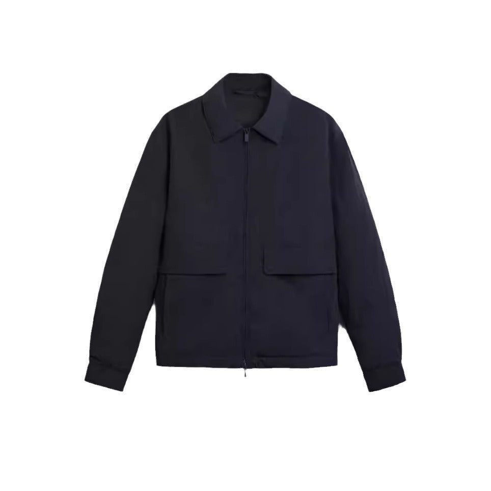 Herren urbane Utility-Jacke mit praktischen Taschen und hohem Kragen EB