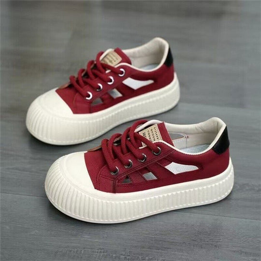 Damen Sneaker mit atmungsaktiver Oberflächenstruktur und rutschfester Gummisohle EB