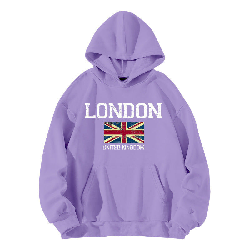 Damen Kapuzenpullover im urbanen London-Style mit Kängurutasche und gemütlichem Schnitt EB