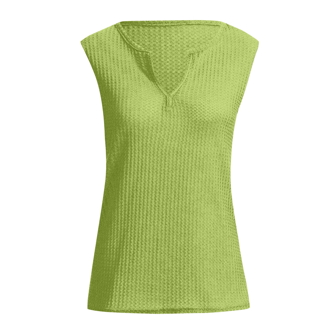 Damen Sportliches Oberteil mit strukturierter Oberfläche und V-Ausschnitt EB