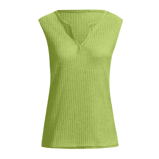 Damen Sportliches Oberteil mit strukturierter Oberfläche und V-Ausschnitt EB
