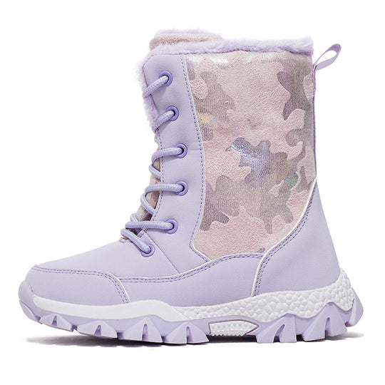 Damen Gefütterte Winterboots mit rutschfester Sohle und modischem Design EB