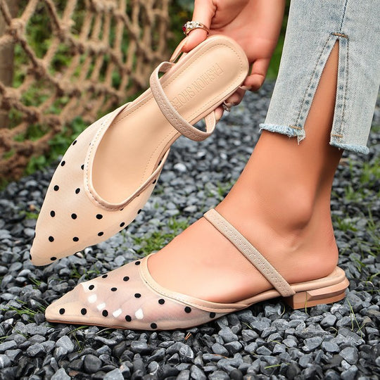 Damen Elegante Slingback-Schuh mit modischem Punkten-Design EB