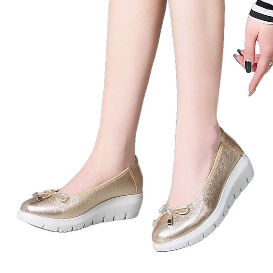 Damen modische Ballerinas mit komfortabler Sohle und Schleifenakzent EB