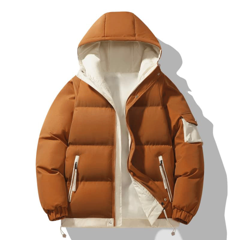 Herren urbaner Steppanorak mit Kapuze, kontrastiertem Futter und Multitaschen EB