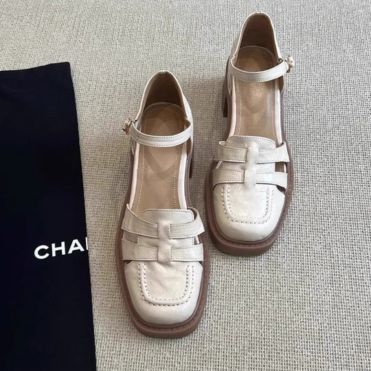 Damen elegante Blockabsatz-Schuhe mit Riemchen von EB