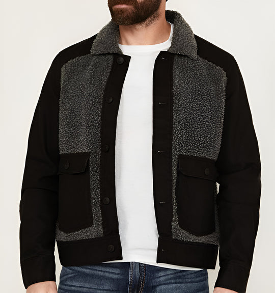 Herren vielseitige und stylische Outdoor-Jacke mit Teddyfell-Elementen EB