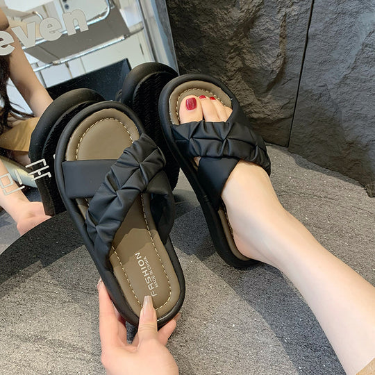 Damen Bequeme Sandalen mit modischem Flecht-Design EB