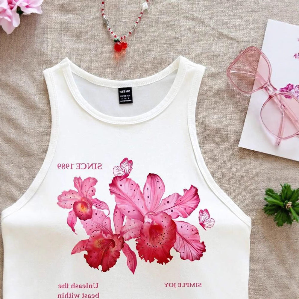 Damen ärmelloses Tanktop mit fröhlichem Kirschmotiv EB