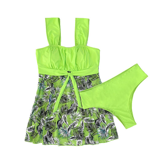 Damen Badeoberteil mit floralem Rock-Design und verstellbaren Trägern EB