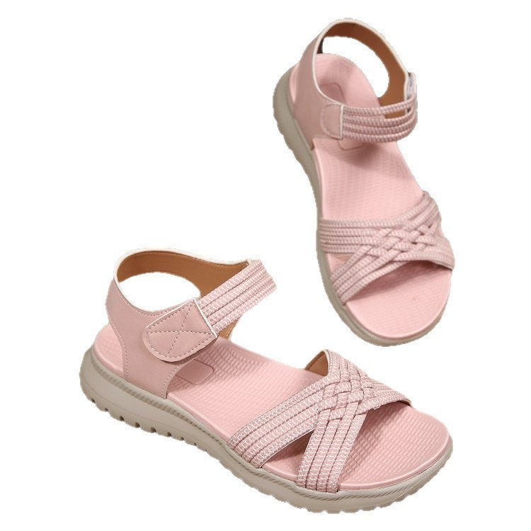 Damen Freizeit-Sandalen mit geflochtenem Riemendesign und komfortabler Fußbettung EB
