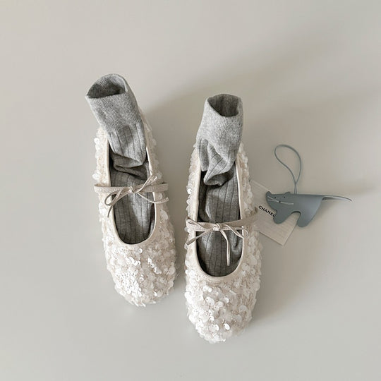 Damen Ballerinas mit romantischen Blütenapplikationen EB