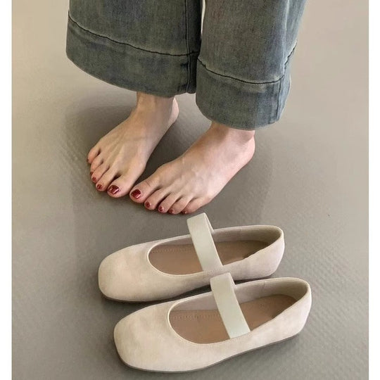 Damen Ballerinas mit komfortablem Riemen und weichem Obermaterial EB