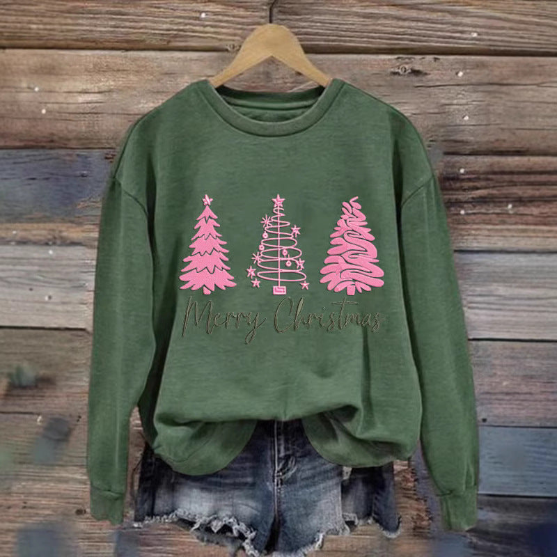 Damen gemütlicher Christmas Sweatshirt mit festlichem Print EB