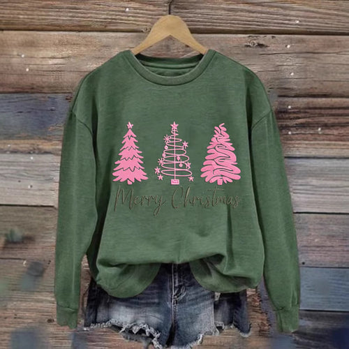 Damen gemütlicher Christmas Sweatshirt mit festlichem Print EB