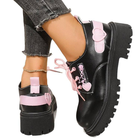 Damen modische Schnürschuhe mit kontrastierenden Details EB