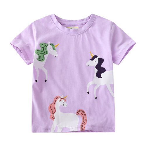 Mädchen T-Shirt mit niedlichem Einhorn-Design EB
