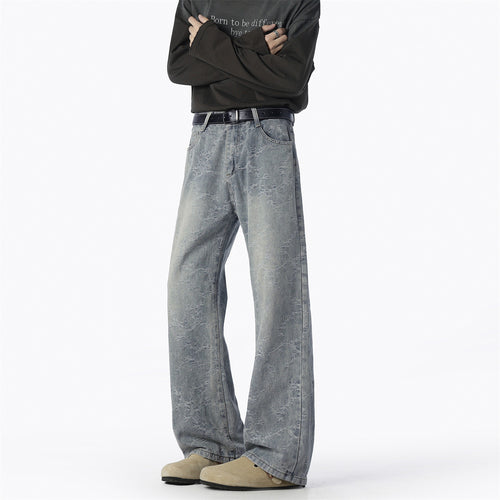 Herren Weite Jeans mit einzigartigem Muster und hohem Tragekomfort EB