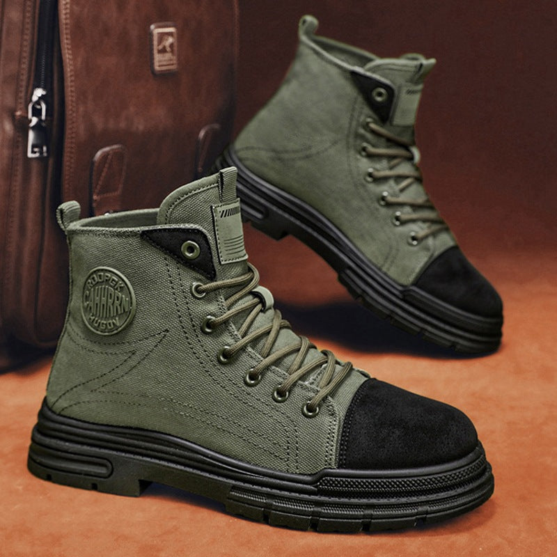 Damen Hohe Sneaker mit robustem Canvas-Obermaterial und rutschfester Sohle EB