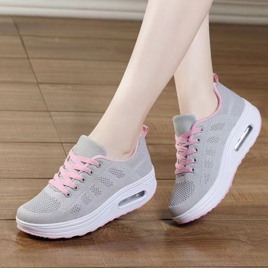 Damen Sportliche Sneakers mit Luftpolstersohle und atmungsaktiver Obermaterialstruktur EB