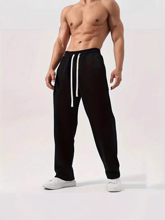Herren nan locker sitzende Jogginghose aus Baumwollmischung mit elastischem Bund und Seitentaschen EB