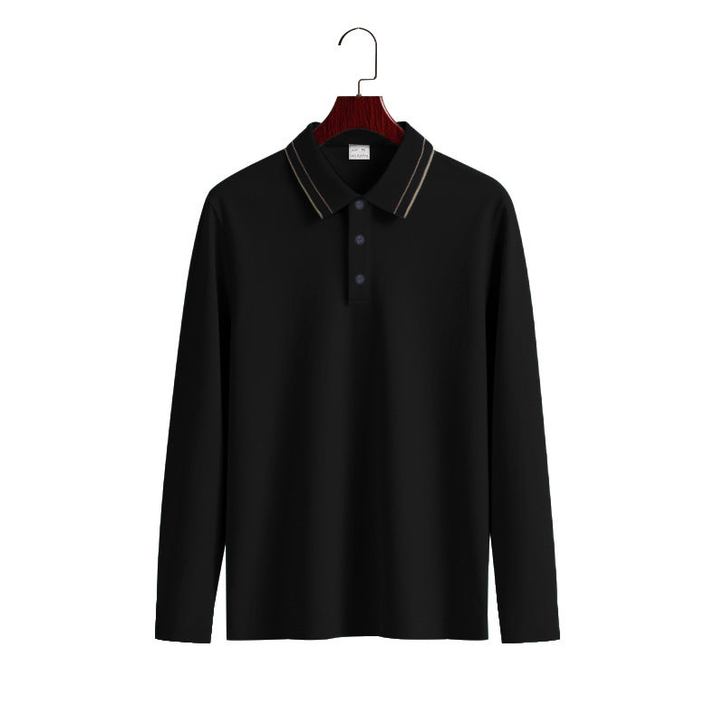 Herren Langarm Poloshirt mit raffiniertem Kragen und modischen Akzenten EB