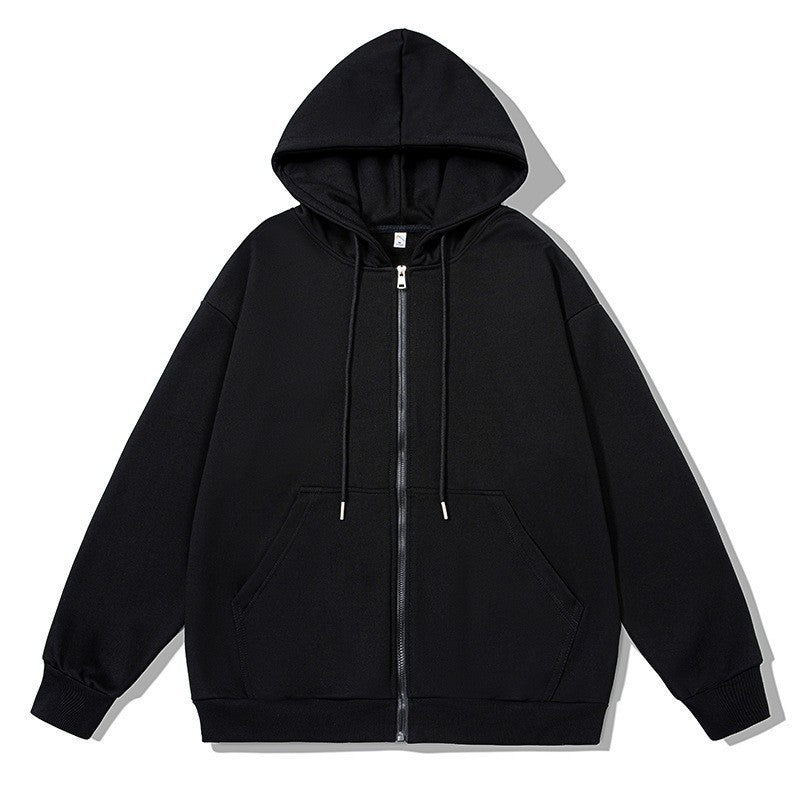 Unisex oversized Kapuzenjacke mit ausladendem Schulterschnitt, durchgehendem Reißverschluss und French-Terry EB