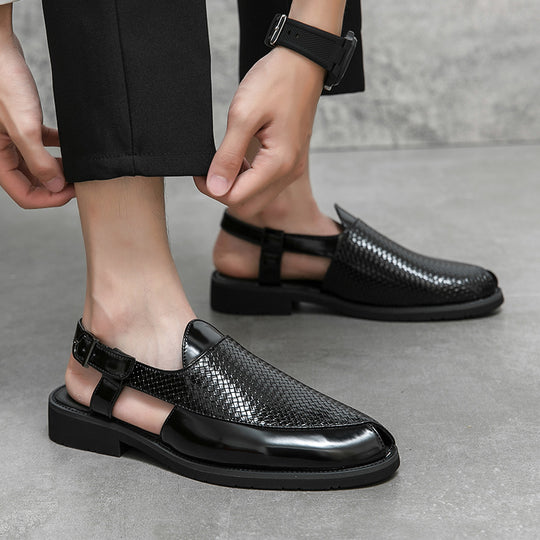 Herren Atmungsaktive Leder-Sandalen mit verstellbarem Riemensystem EB