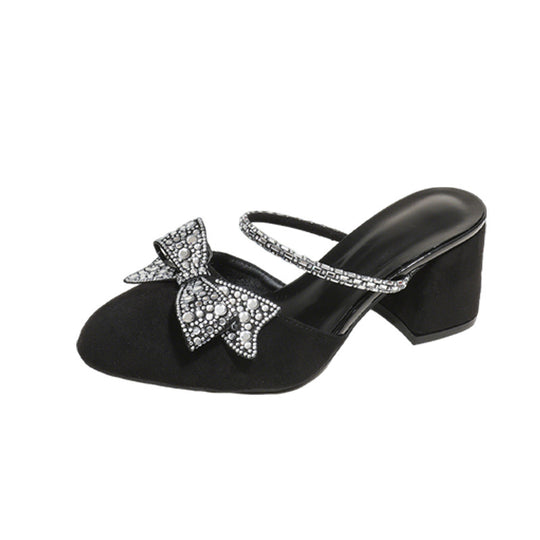 Damen Glamouröse Pumps mit funkelnder Schleifenverzierung EB