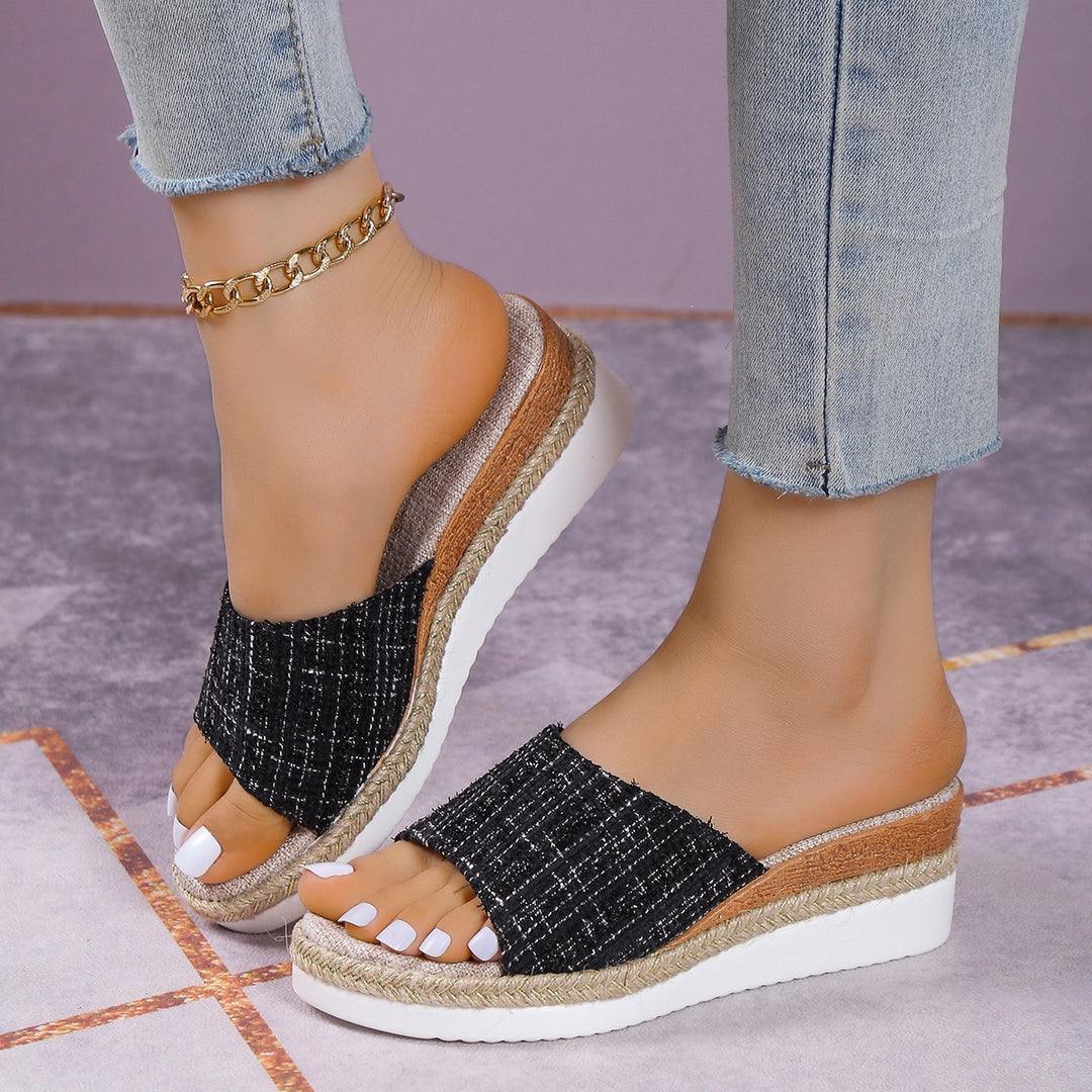 Damen Espadrilles Sandalen im modernen Karomuster EB