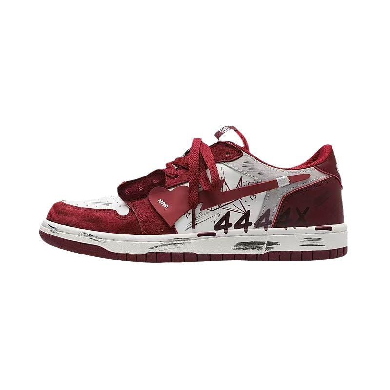 Damen modische Sneakers mit auffälligem Design und atmungsaktiver Oberflächenstruktur EB