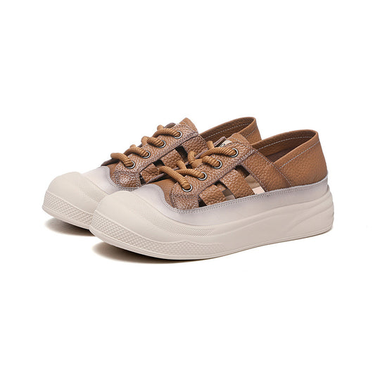 Damen modische Plateausneaker mit atmungsaktivem Obermaterial EB