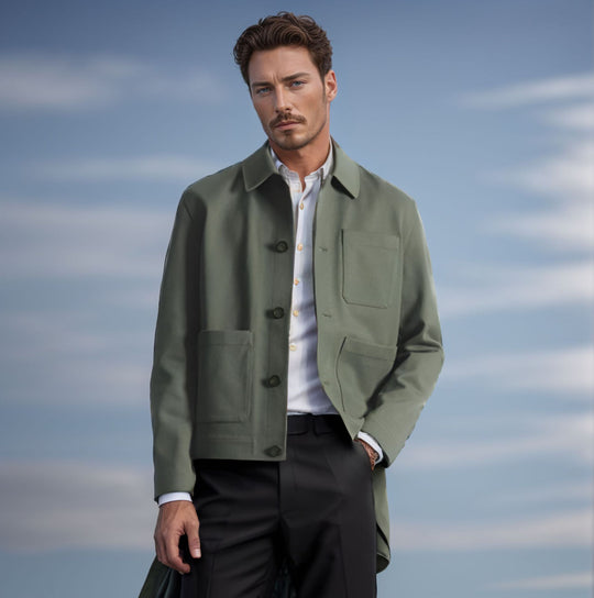 Herren modische Utility-Jacke mit praktischen Taschen und modernem Design EB